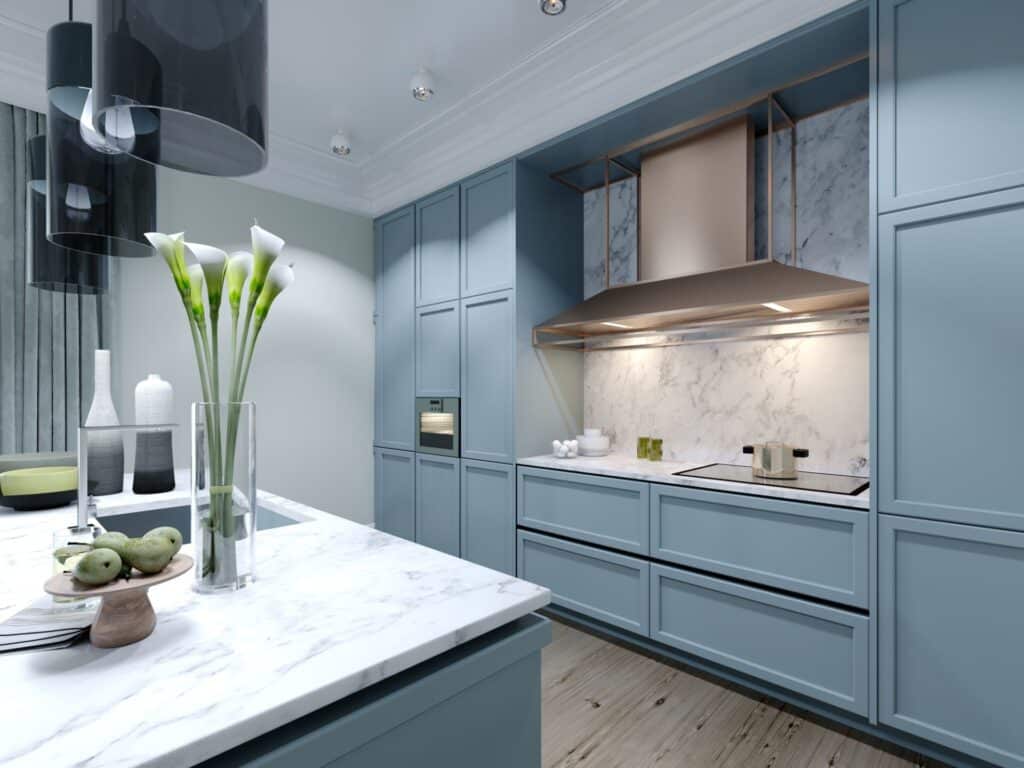 Light blue Kitchen Cabinet
